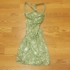 Windsor Sparkling Green Backless Dress